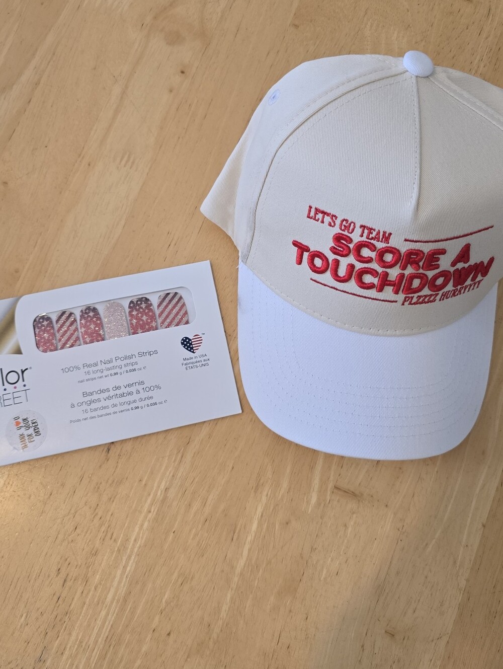Kenz Kustomz “Plzzz Hurry” Touchdown Hat +‎ Color Street Nail Bundle